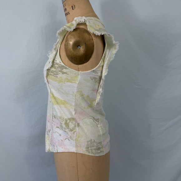 Pilco Anthropologie Light Yellow Floral Tank Puff Sleeve Detail Size XS - Picture 6 of 12
